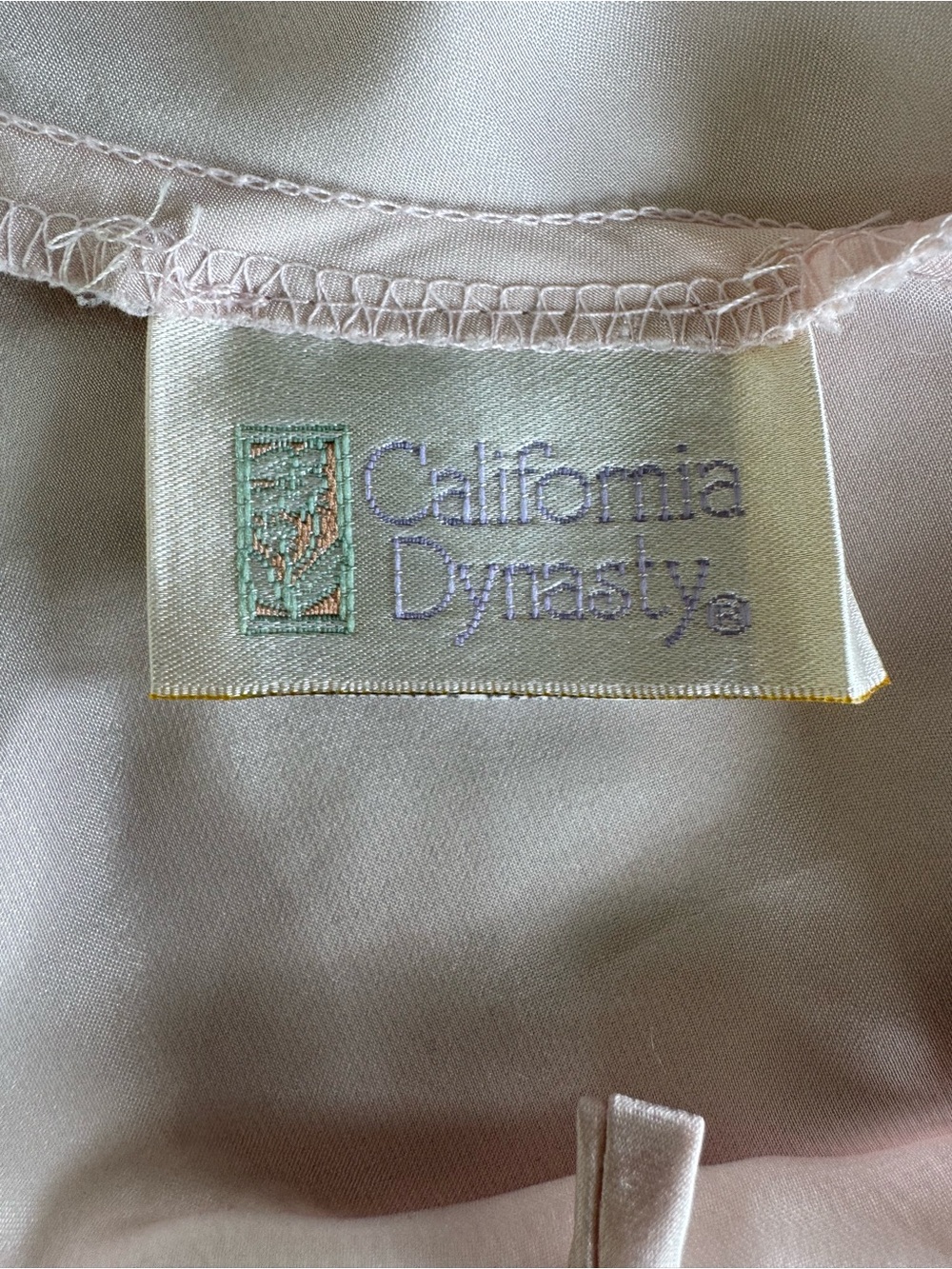 Vintage California Dynasty Blush Pink Satin Chemise Robe 2 Pc Set Sz Large - Picture 8 of 16